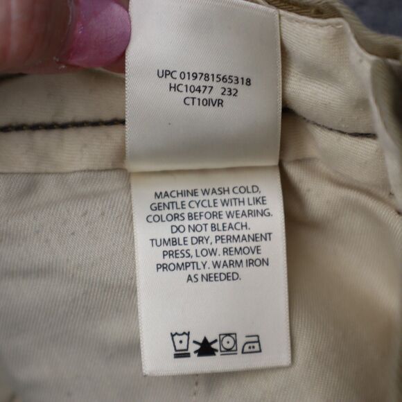 Haggar Pants Mens 30 Beige Khakis Straight Slim Fit Stretch Slash Pocket Button - Picture 8 of 16